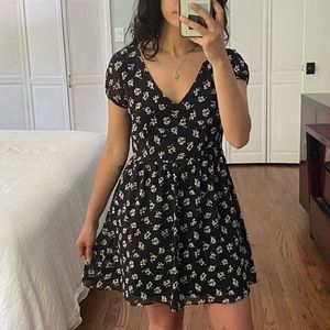 Black Floral Mini Dress